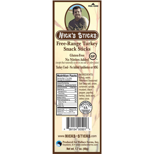 Nick's Sticks Free Range Turkey Snack Sticks (25x1.7 OZ)-1
