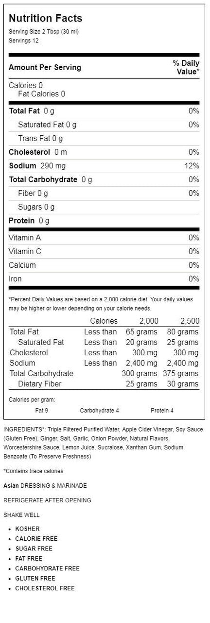 Walden Farms Calorie Free Asian Salad Dressing (6x12 Oz)-1