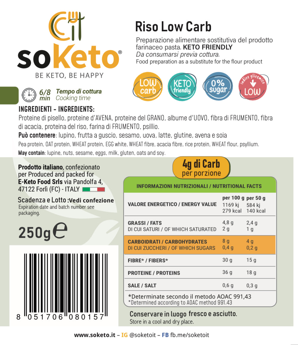 Riso low carb Cheto (250gr) - 2,5g carbo-4