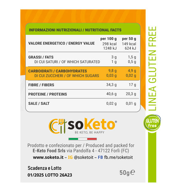 Penne KETO SENZA GLUTINE 0 % zuccheri - 50gr-3
