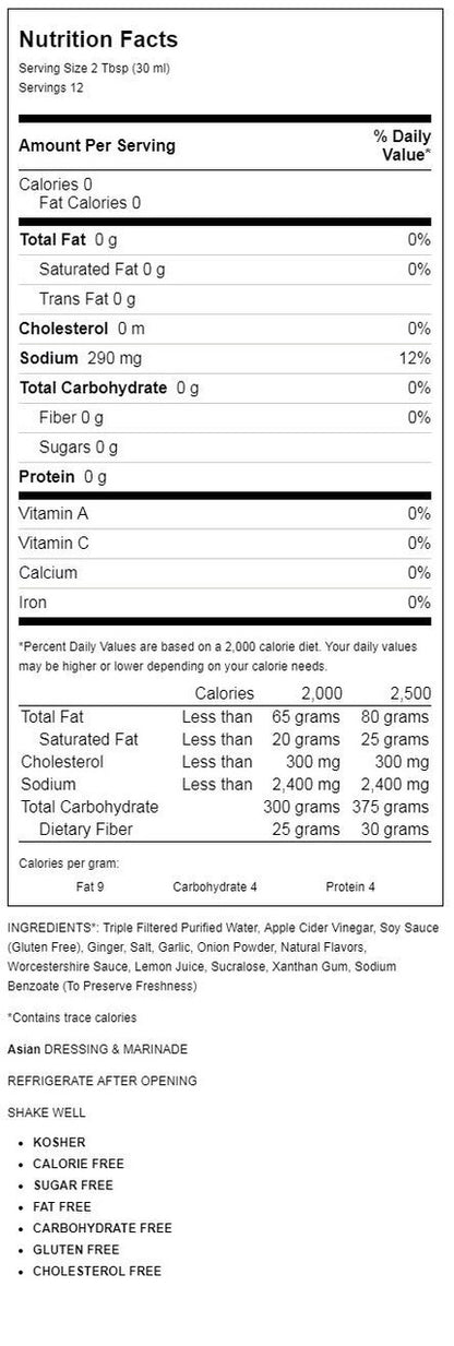 Walden Farms Calorie Free Asian Salad Dressing (6x12 Oz)-1