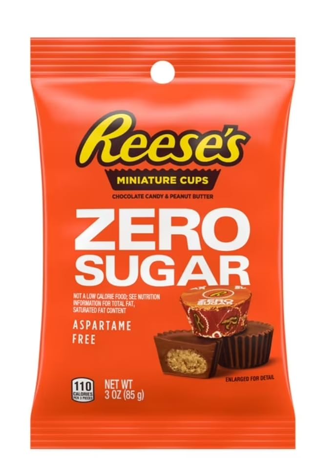 Reese's Zero Sugar Miniature Cups - Pack of 3 - Chocolate Candy and Peanut Butter - Classic Treats Everyone is Sure to Love