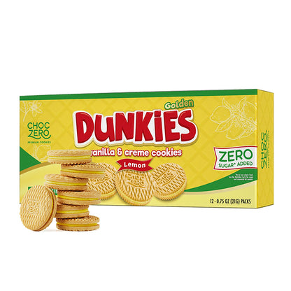 ChocZero Keto Chocolate Sandwich Cookies with Creme - Low Sugar Gluten Free Dunkies (1 Box, 9oz)