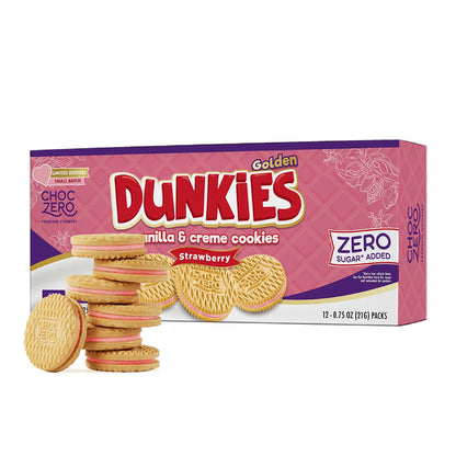 ChocZero Keto Chocolate Sandwich Cookies with Creme - Low Sugar Gluten Free Dunkies (1 Box, 9oz)