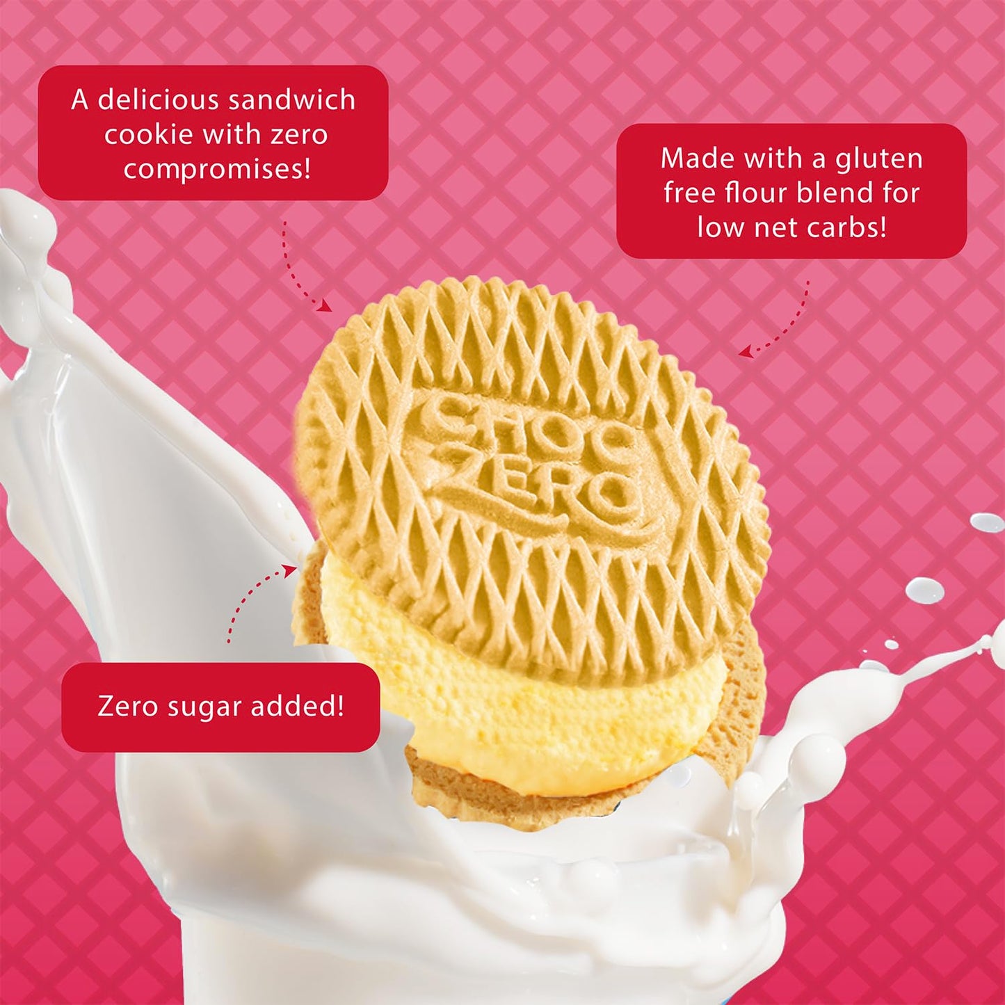 ChocZero Keto Chocolate Sandwich Cookies with Creme - Low Sugar Gluten Free Dunkies (1 Box, 9oz)