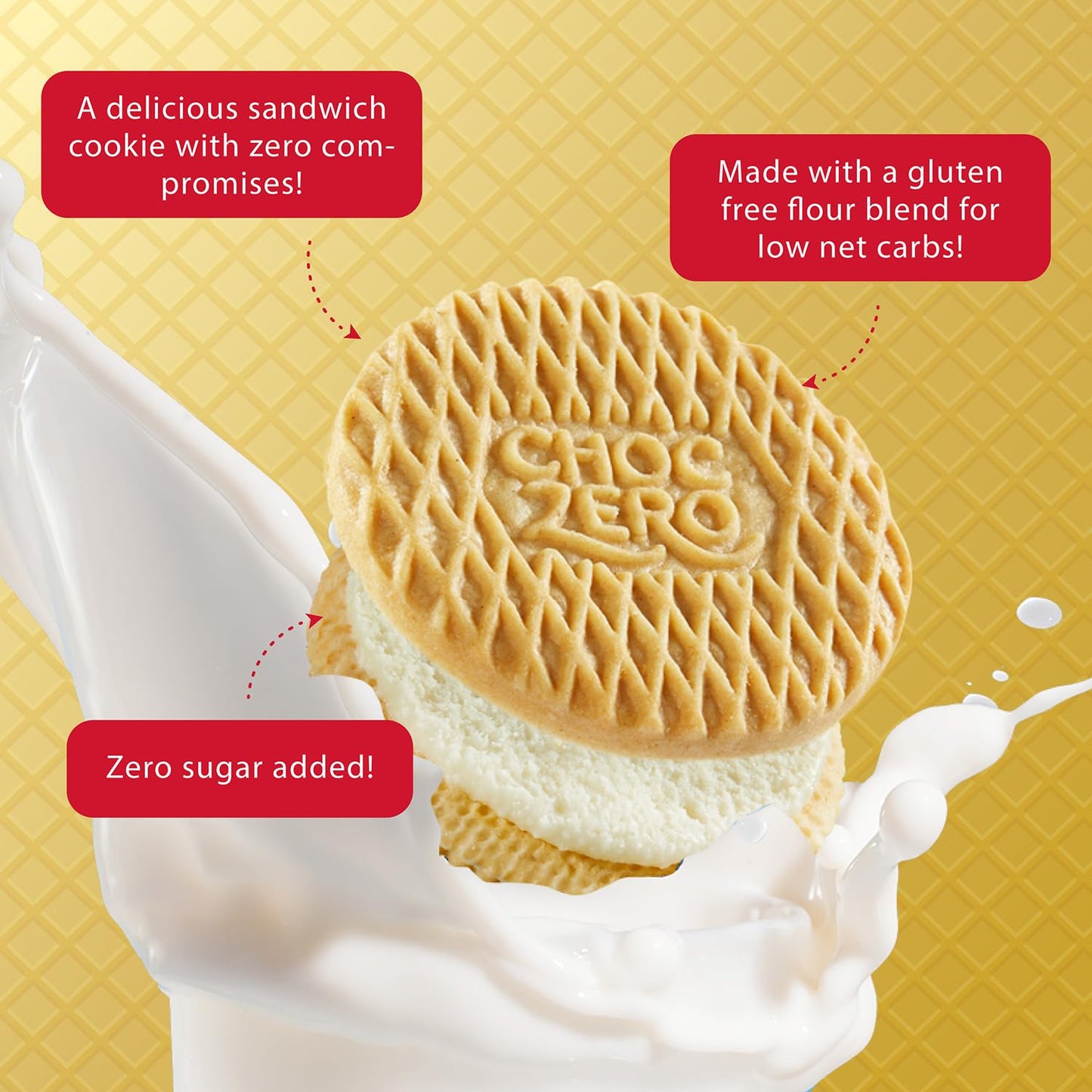 ChocZero Keto Chocolate Sandwich Cookies with Creme - Low Sugar Gluten Free Dunkies (1 Box, 9oz)