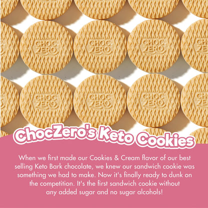ChocZero Keto Chocolate Sandwich Cookies with Creme - Low Sugar Gluten Free Dunkies (1 Box, 9oz)