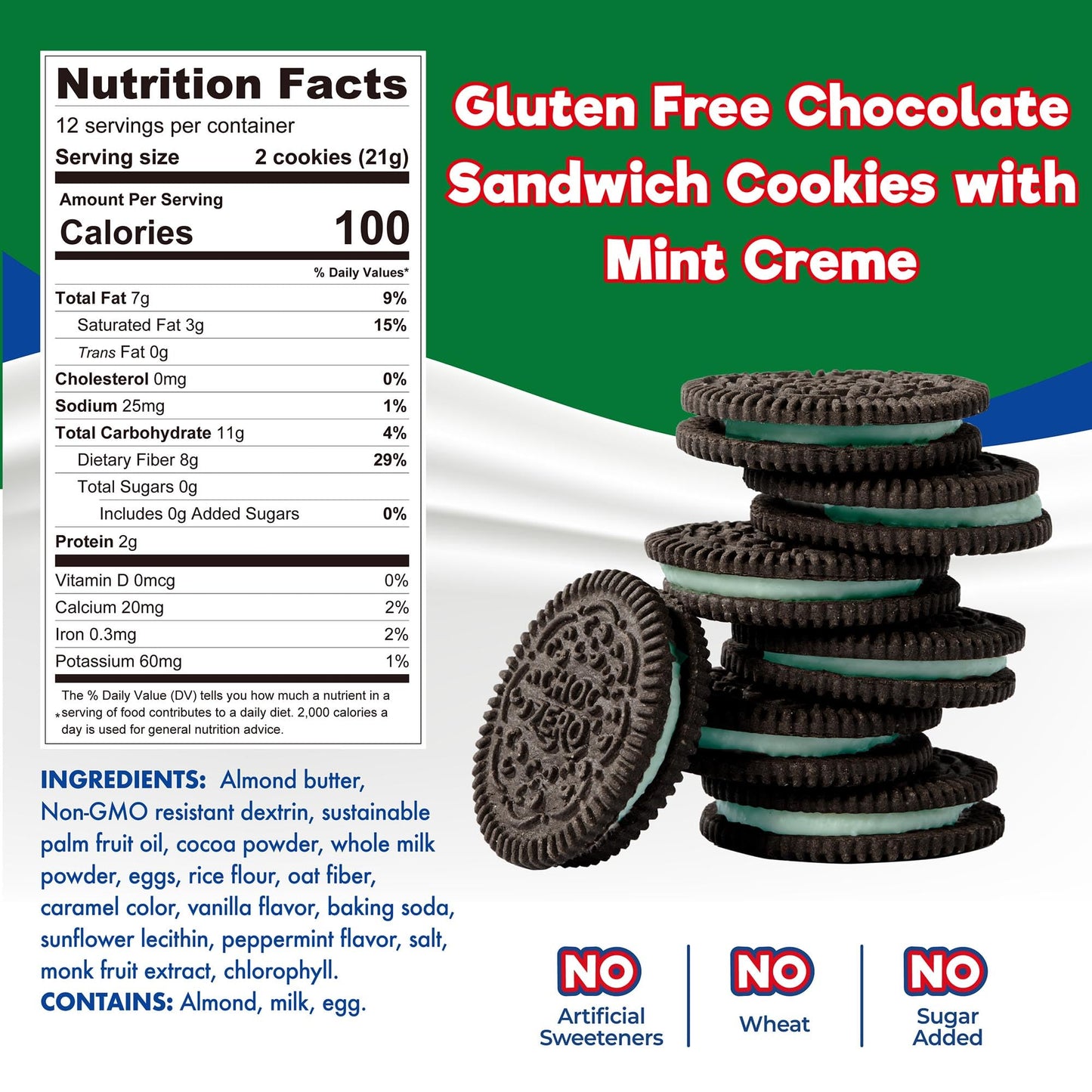 ChocZero Keto Chocolate Sandwich Cookies with Creme - Low Sugar Gluten Free Dunkies (1 Box, 9oz)