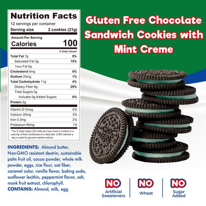 ChocZero Keto Chocolate Sandwich Cookies with Creme - Low Sugar Gluten Free Dunkies (1 Box, 9oz)