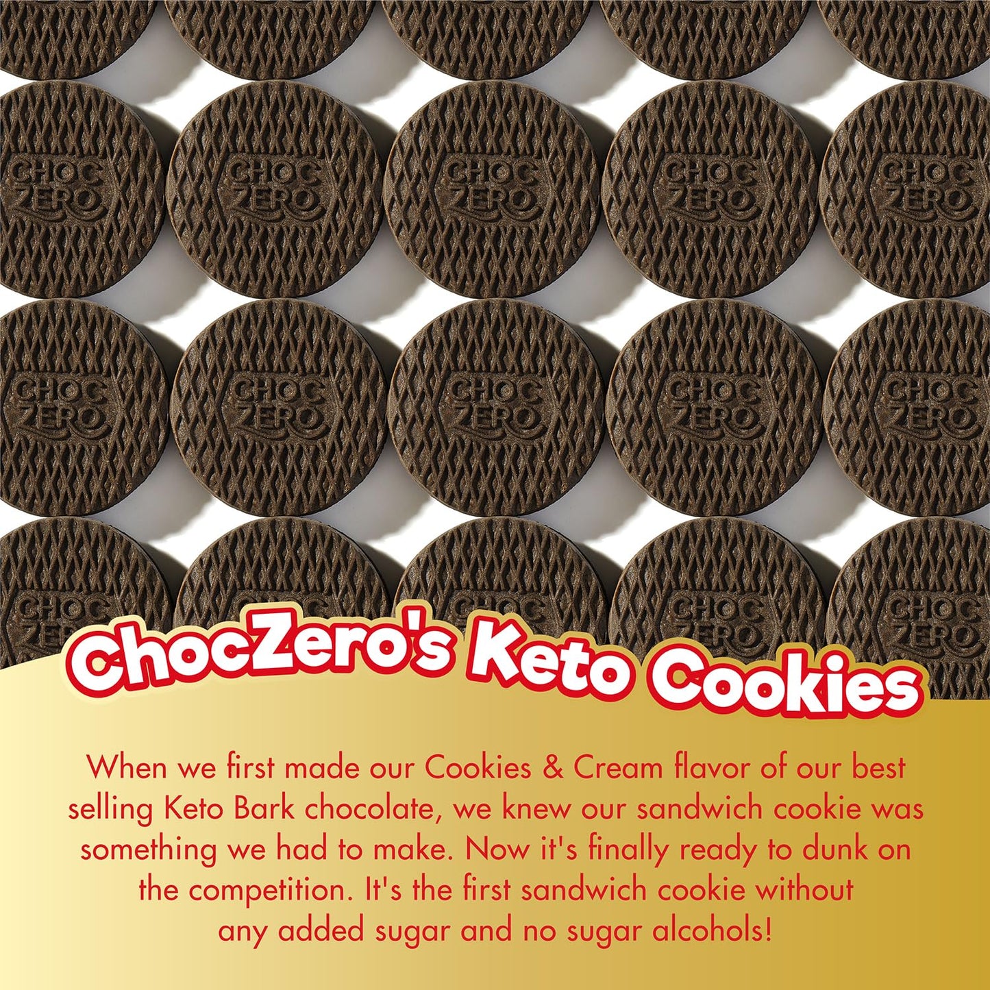 ChocZero Keto Chocolate Sandwich Cookies with Creme - Low Sugar Gluten Free Dunkies (1 Box, 9oz)