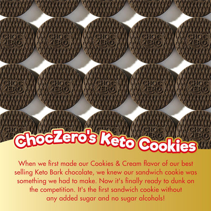 ChocZero Keto Chocolate Sandwich Cookies with Creme - Low Sugar Gluten Free Dunkies (1 Box, 9oz)