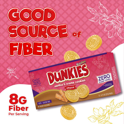 ChocZero Keto Chocolate Sandwich Cookies with Creme - Low Sugar Gluten Free Dunkies (1 Box, 9oz)