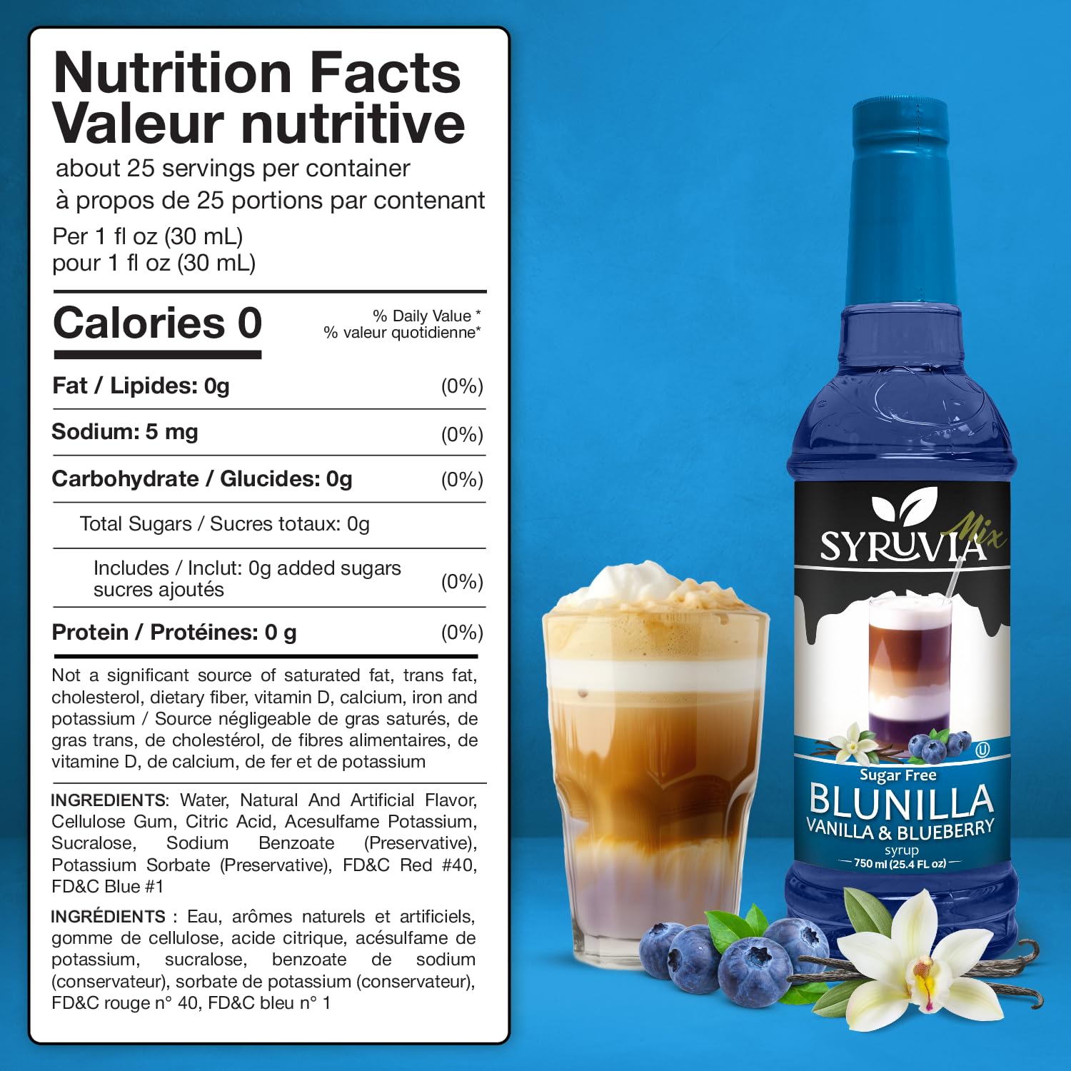 Sugar-Free BLUNILLA Syrup™ Vanilla Blueberry-2