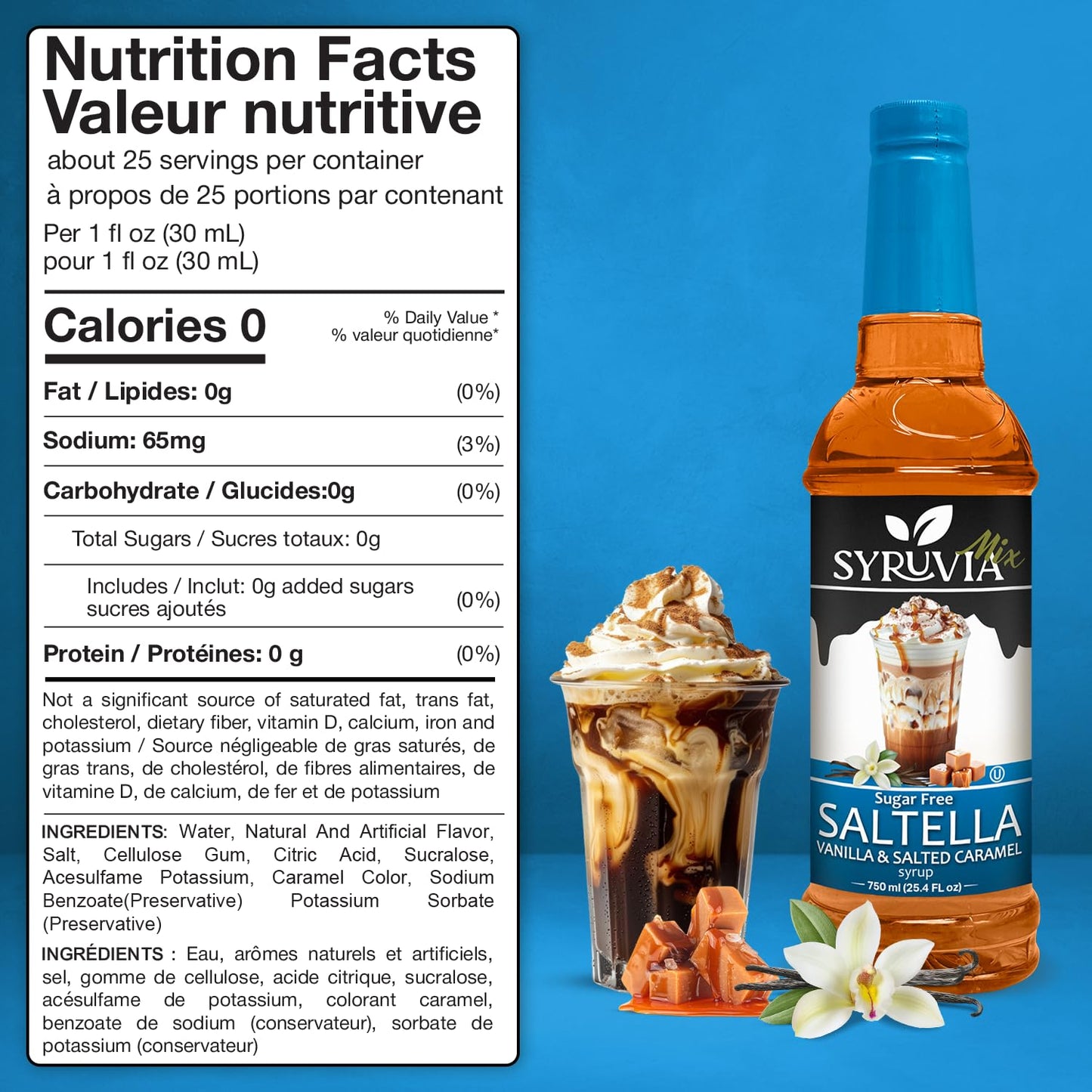 Sugar-Free SALTELLA Syrup™  Vanilla Salted Caramel-2