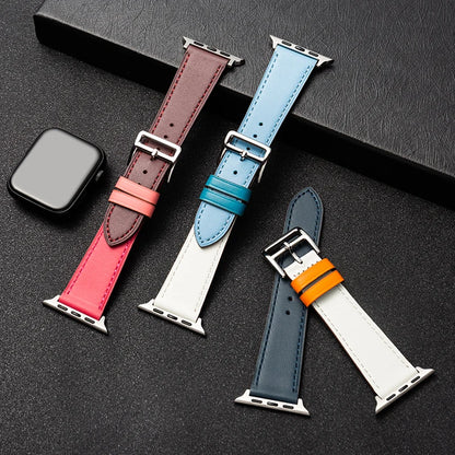 Leather Watch Straps for Apple Watch band 46mm 44mm 49mm 45mm 42mm
