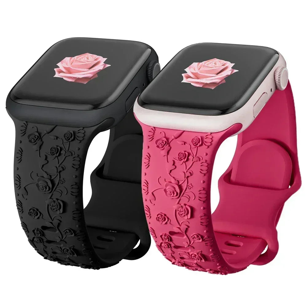 Strap for Apple watch band 45mm 44mm 42mm 40mm 41mm 49mm 38mm Floral