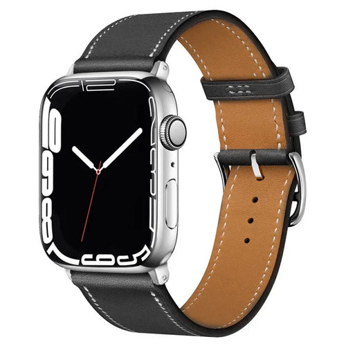 Leather Watch Straps for Apple Watch band 46mm 44mm 49mm 45mm 42mm
