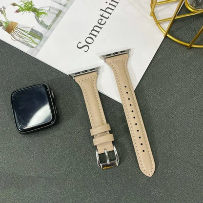Leather Slim Strap for Apple Watch Band 44mm 40mm 41mm 45mm 38mm 42mm