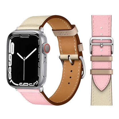 Leather Watch Straps for Apple Watch band 46mm 44mm 49mm 45mm 42mm