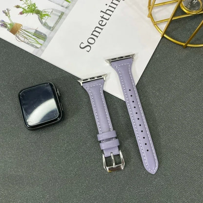 Leather Slim Strap for Apple Watch Band 44mm 40mm 41mm 45mm 38mm 42mm