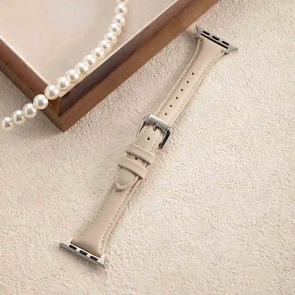 Slim Leather Strap For Apple Watch Series 10 42/46mm 9 8 7 41mm 45mm