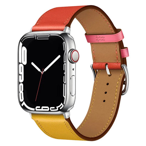 Leather Watch Straps for Apple Watch band 46mm 44mm 49mm 45mm 42mm