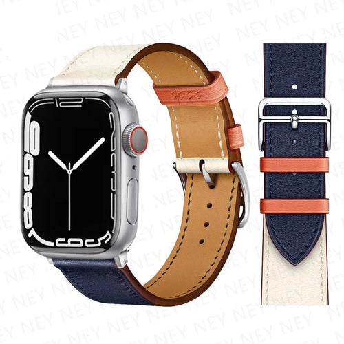 Leather Watch Straps for Apple Watch band 46mm 44mm 49mm 45mm 42mm