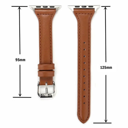 Slim Leather Strap For Apple Watch Series 10 42/46mm 9 8 7 41mm 45mm