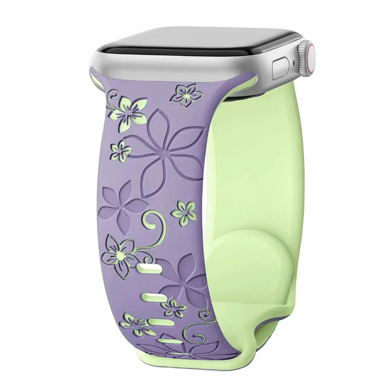 Engraved Strap For Apple Watch Women Band 40mm 44mm 42mm 49mm 45mm