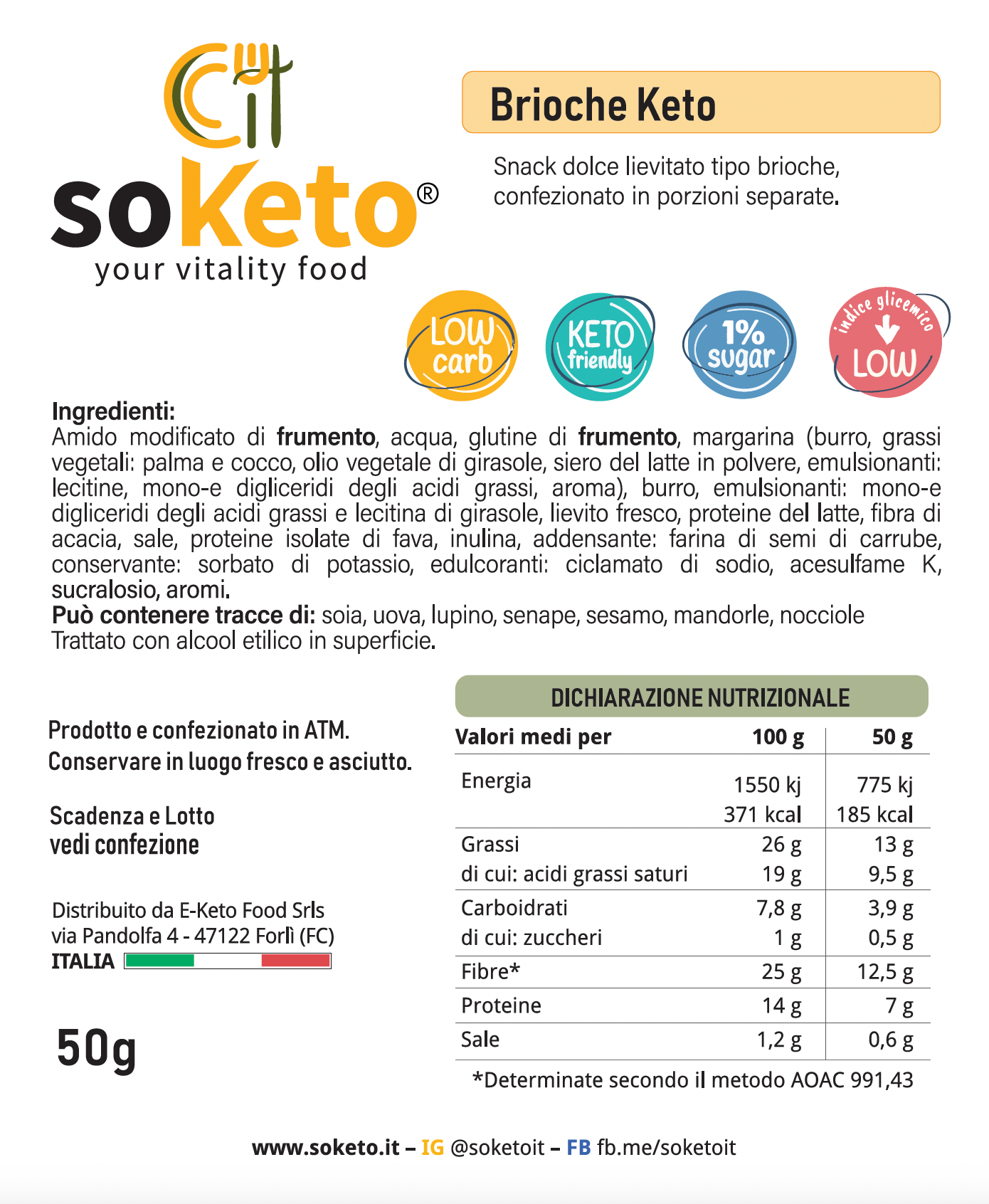 Brioche Cheto con soli 4g di carbo Conf. da 2 / 6 o 10 pz da 50g - KETO SENZA zuccheri-3