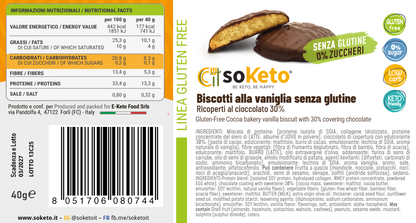Biscotti KETO SENZA GLUTINE VANIGLIA ricoperti di cioccolato 0% zuccheri-2