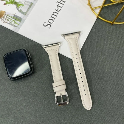 Leather Slim Strap for Apple Watch Band 44mm 40mm 41mm 45mm 38mm 42mm