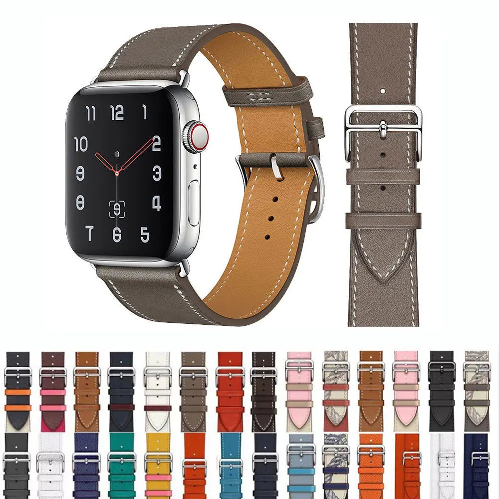 Leather Watch Straps for Apple Watch band 46mm 44mm 49mm 45mm 42mm