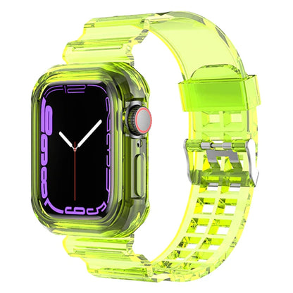 Clear Band + Case for Apple Watch 8 7 6 SE 5 3 2 Soft Transparent