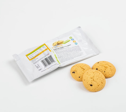 Biscotti Frollini KETO SENZA GLUTINE con gocce di cioccolato 0% zuccheri-0