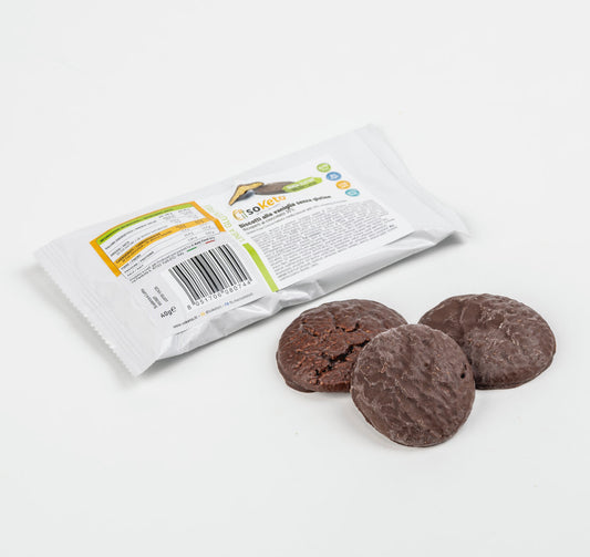 Biscotti KETO SENZA GLUTINE VANIGLIA ricoperti di cioccolato 0% zuccheri-0