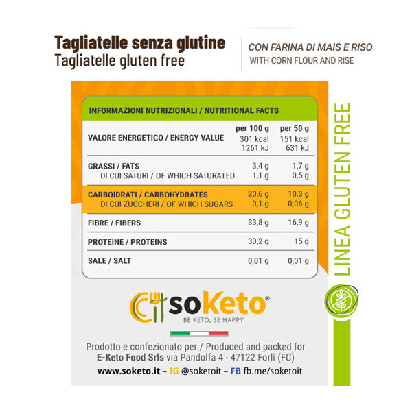 Fettuccine Tagliatelle KETO SENZA GLUTINE 0 % zuccheri-3